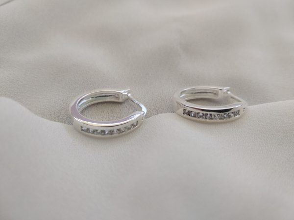 Arracadas De Plata Fina .925 Con Zirconia - Imagen 3