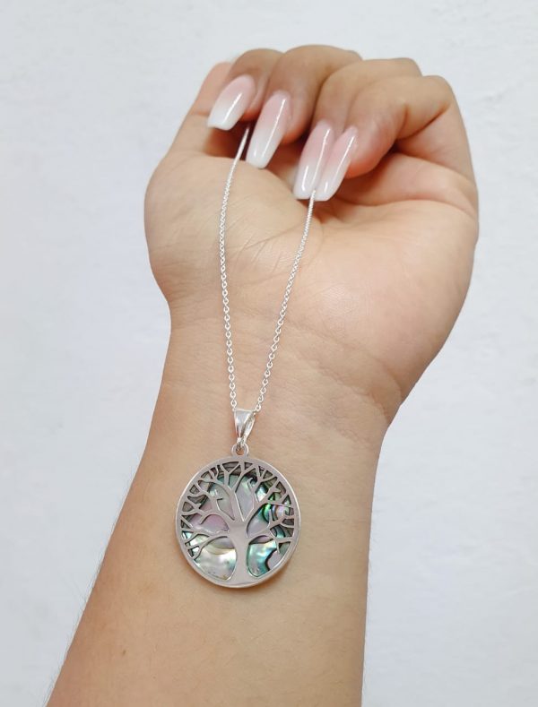Collar Con Dije De Plata Fina .925 Árbol De La Vida - Imagen 2